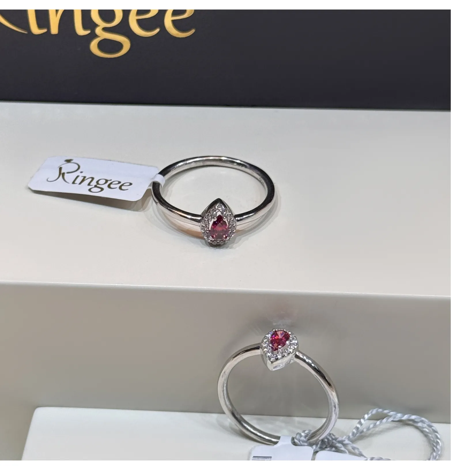 925 sterling silver ring with Swarovski zircon