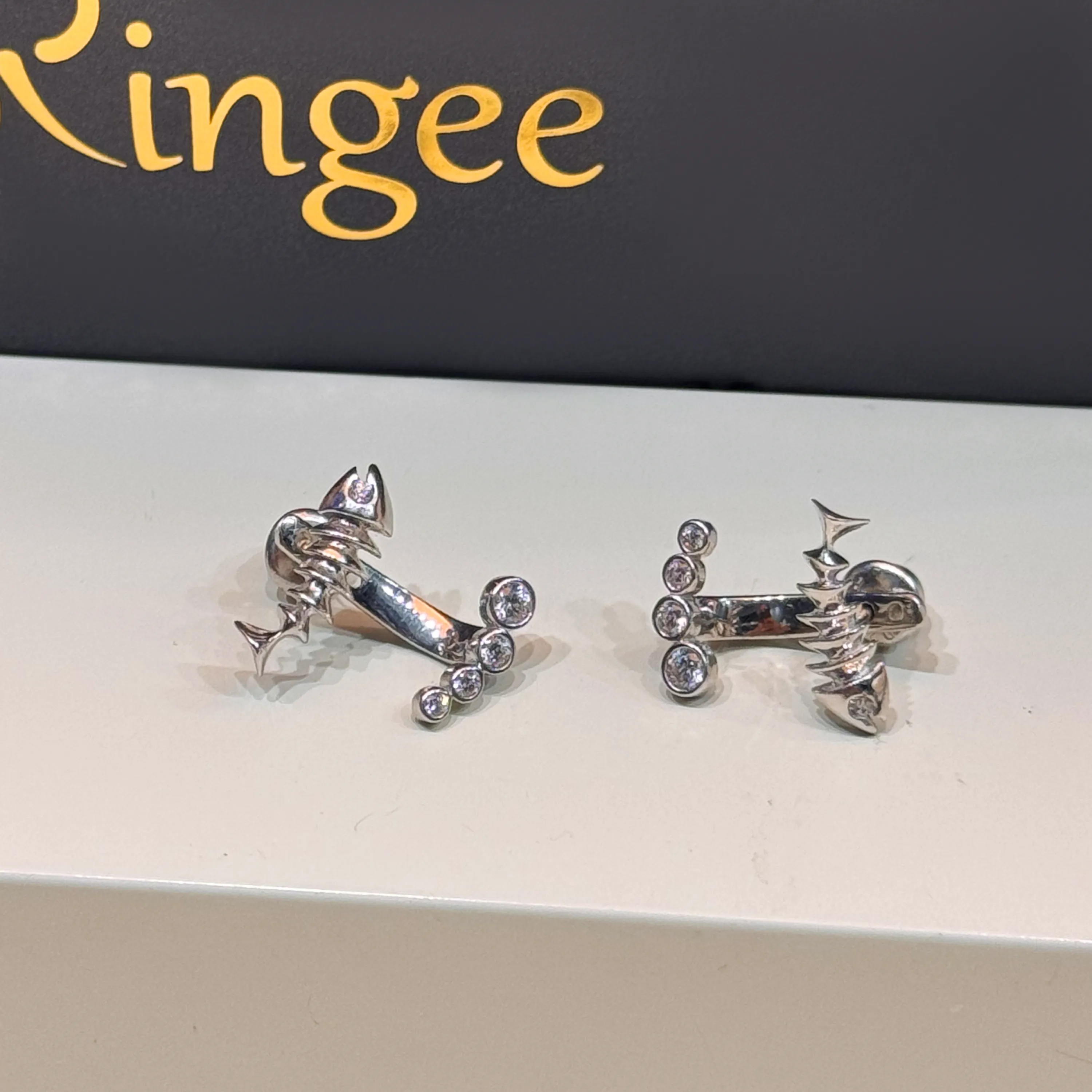 Turkish-made 925 sterling silver net earrings