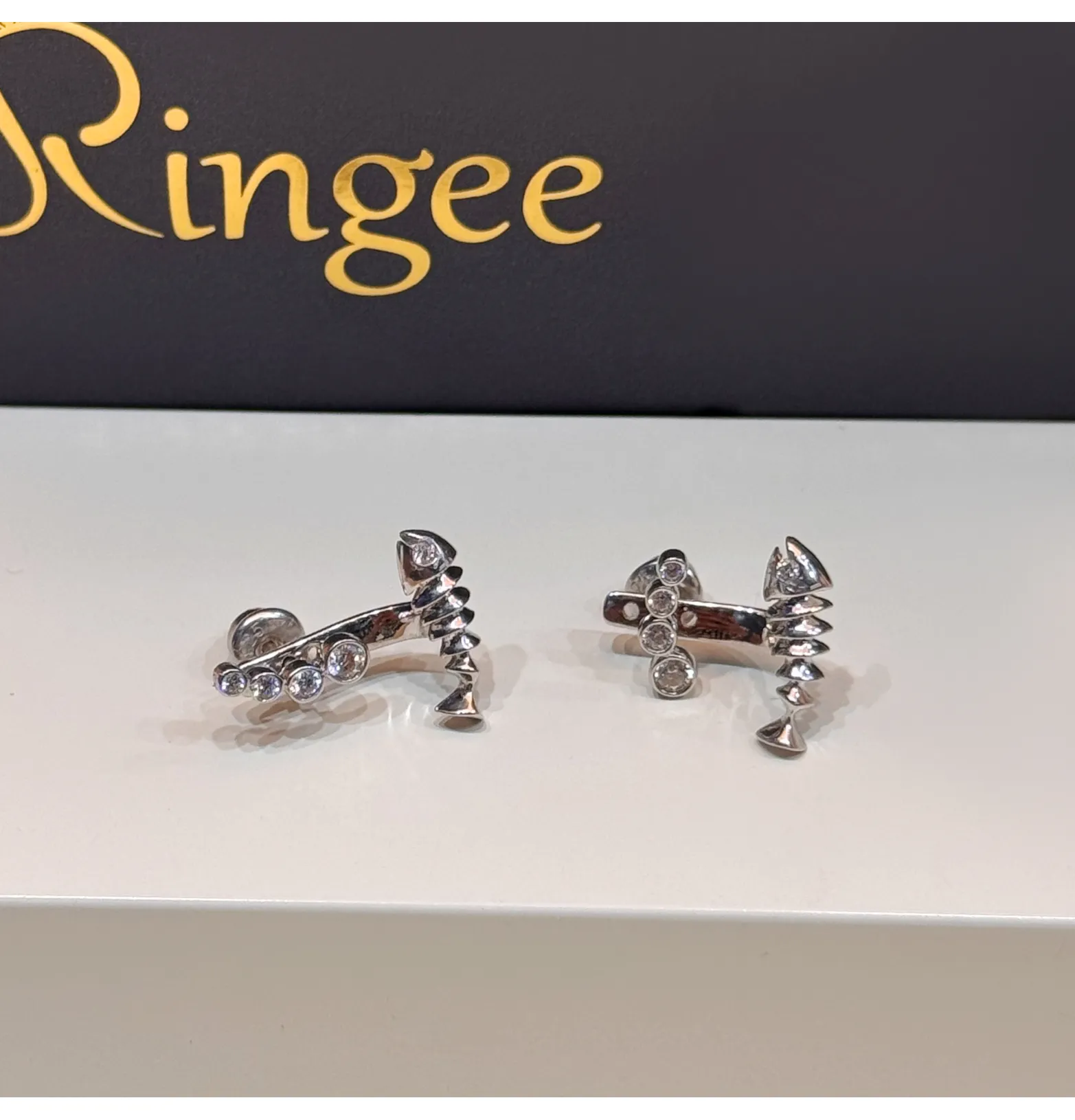 Turkish-made 925 sterling silver net earrings