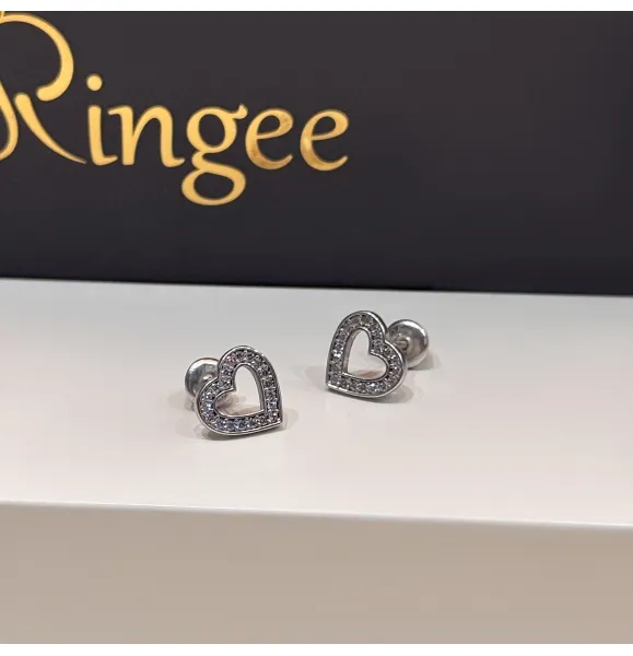 Turkish-made 925 sterling silver net earrings - (R-0282)