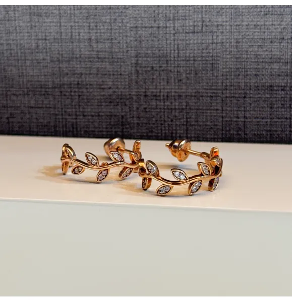925 Sterling Silver Swarovski Zircon Hoop Earrings