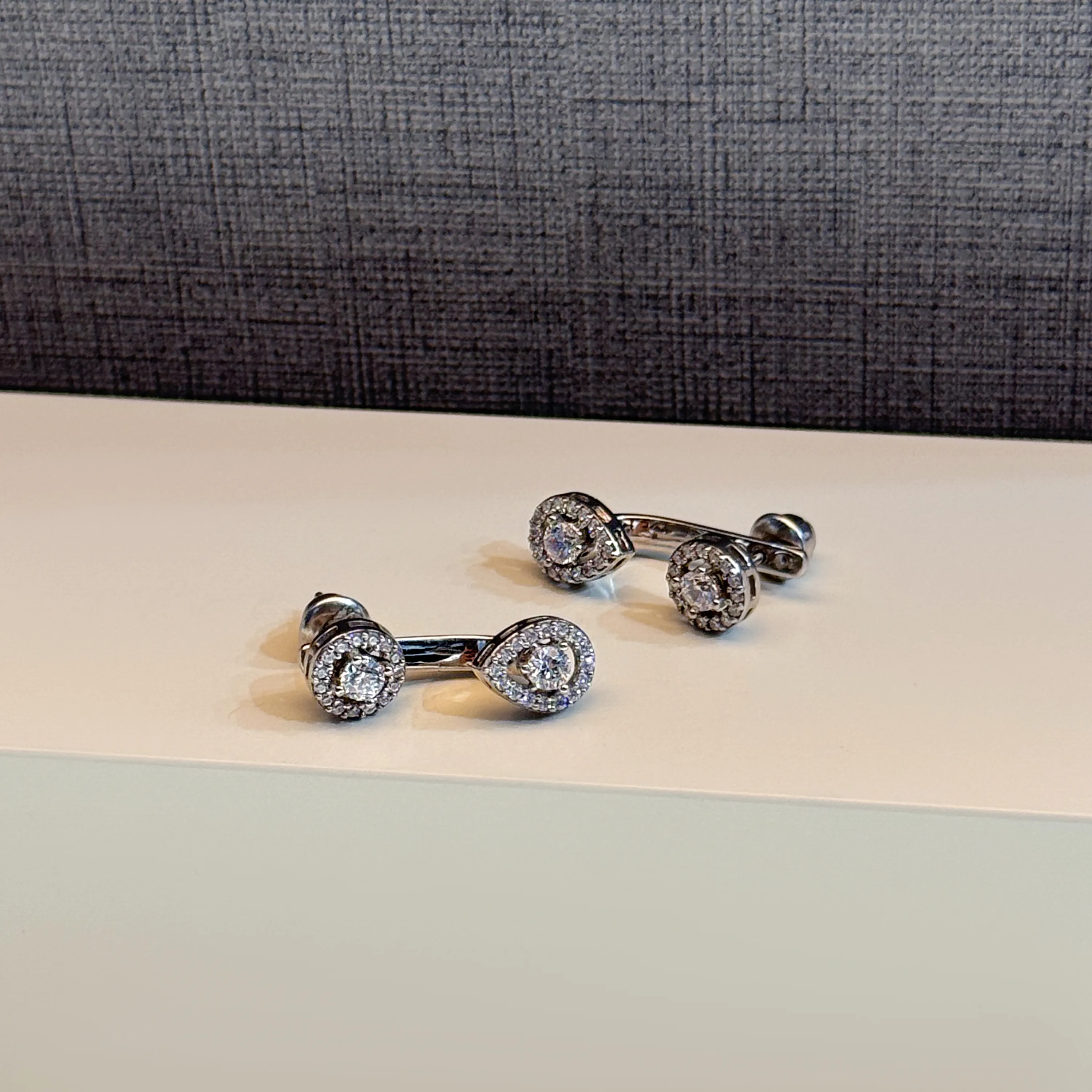 925 Sterling Silver Swarovski Zircon Hoop Earrings