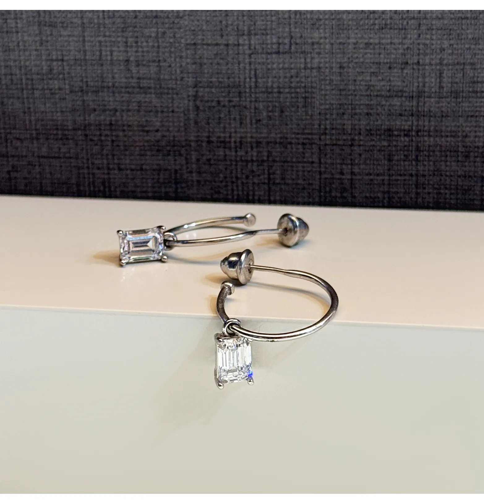 925 Sterling Silver Swarovski Zircon Hoop Earrings