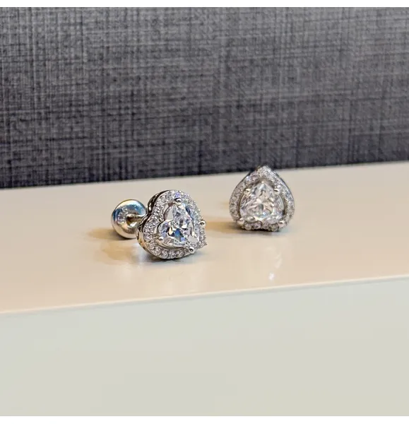 925 Sterling Silver Swarovski Zircon Hoop Earrings