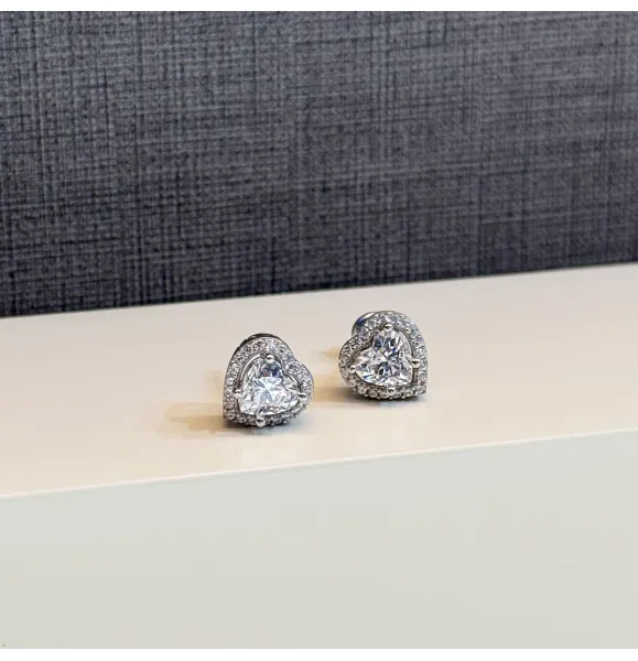 925 Sterling Silver Swarovski Zircon Hoop Earrings