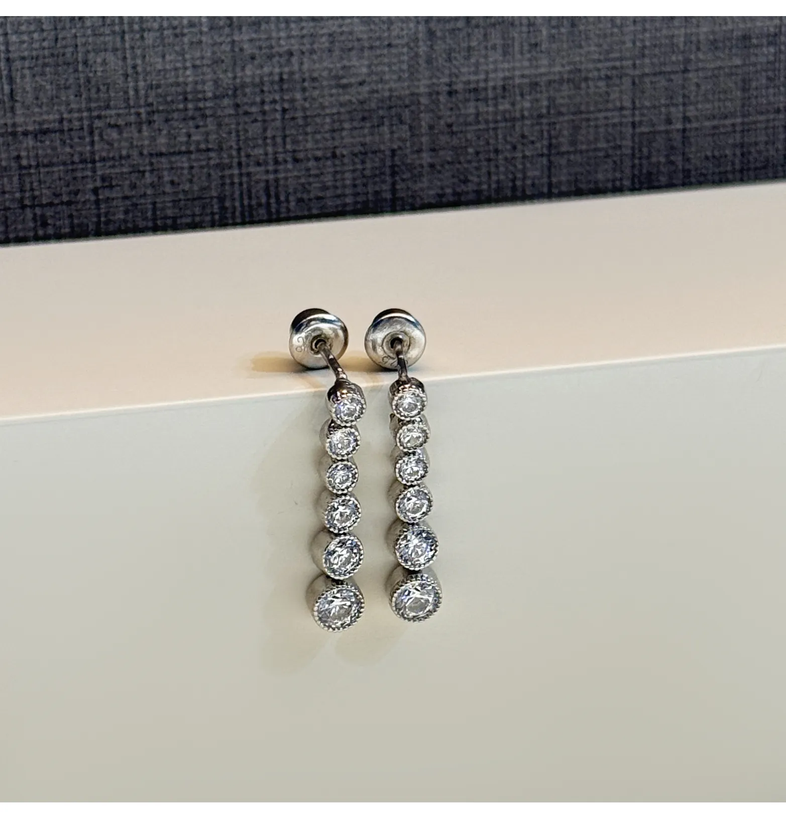 925 Sterling Silver Swarovski Zircon Hoop Earrings
