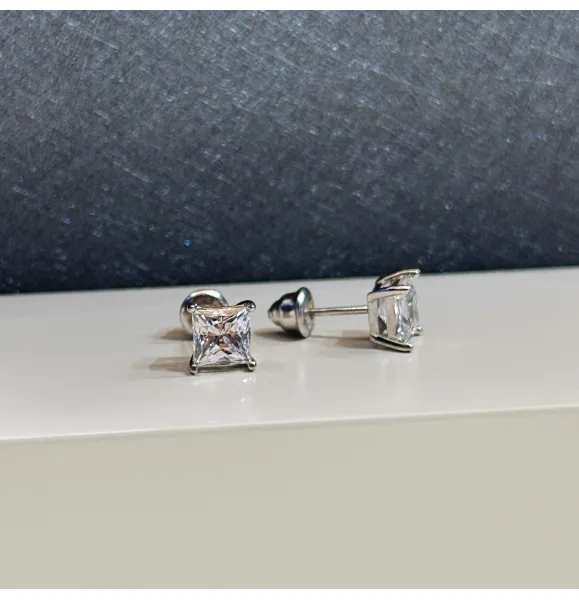 925 Sterling Silver Swarovski Zircon Hoop Earrings