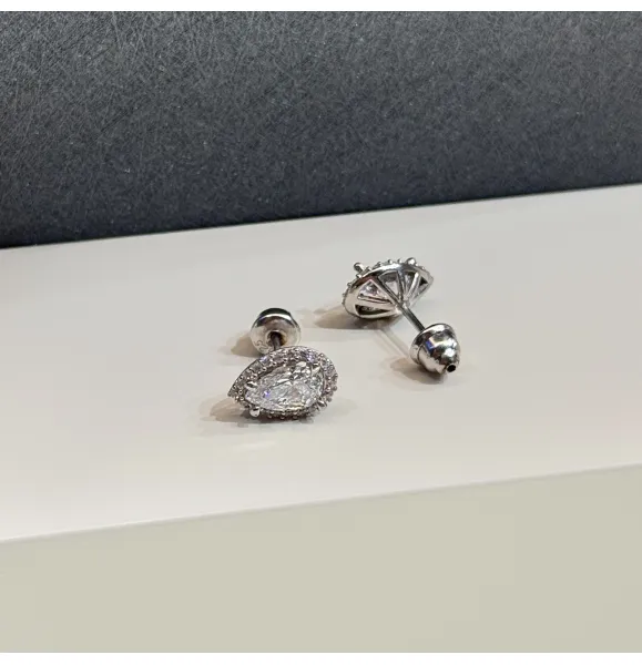 925 Sterling Silver Swarovski Zircon Hoop Earrings