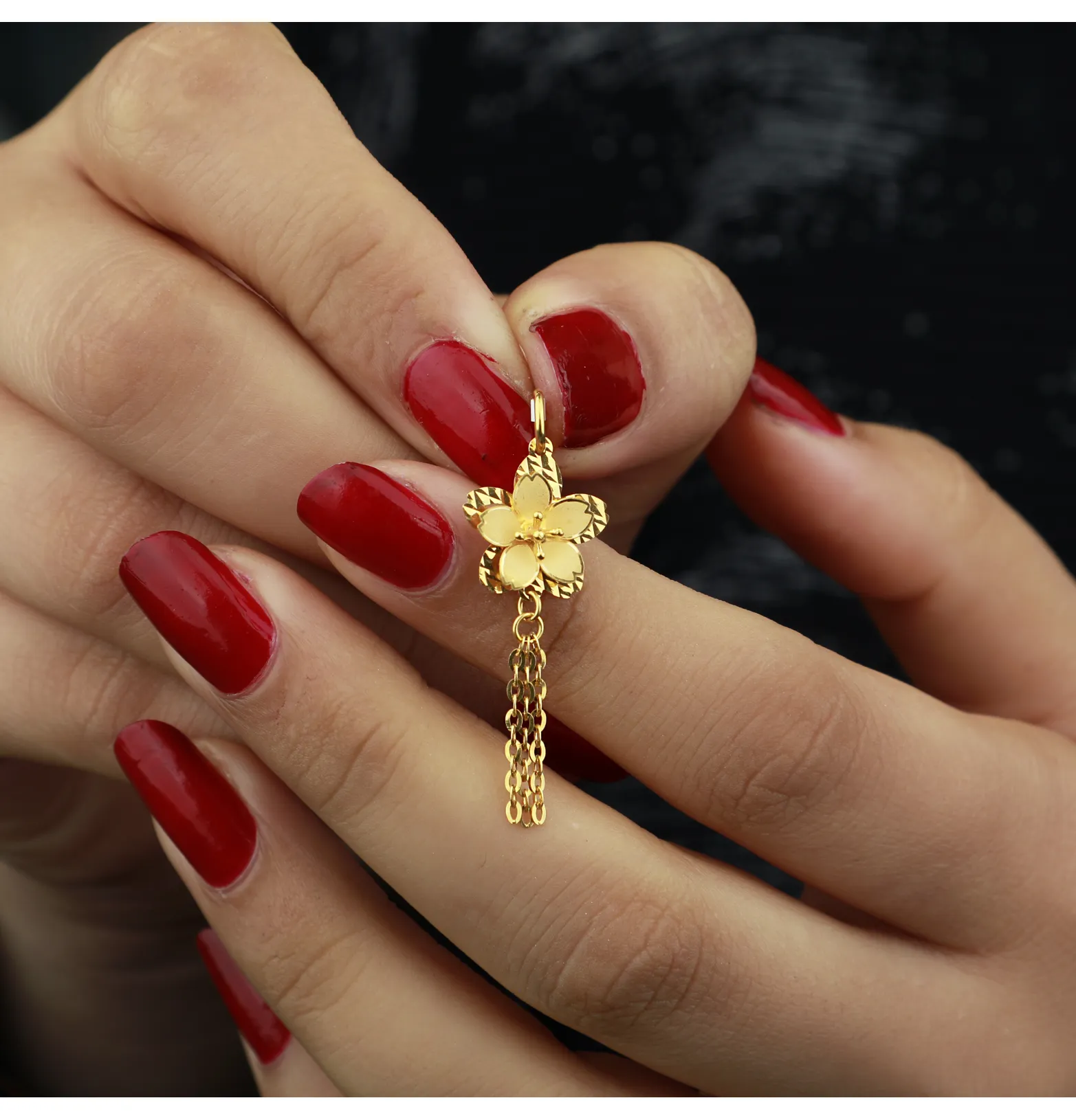 Heart-shaped pendant, 21 karat gold, Turkish made