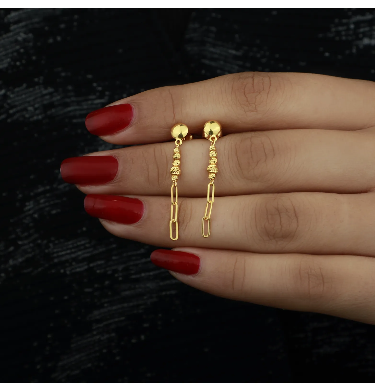 21-karat gold earrings, Turkish made