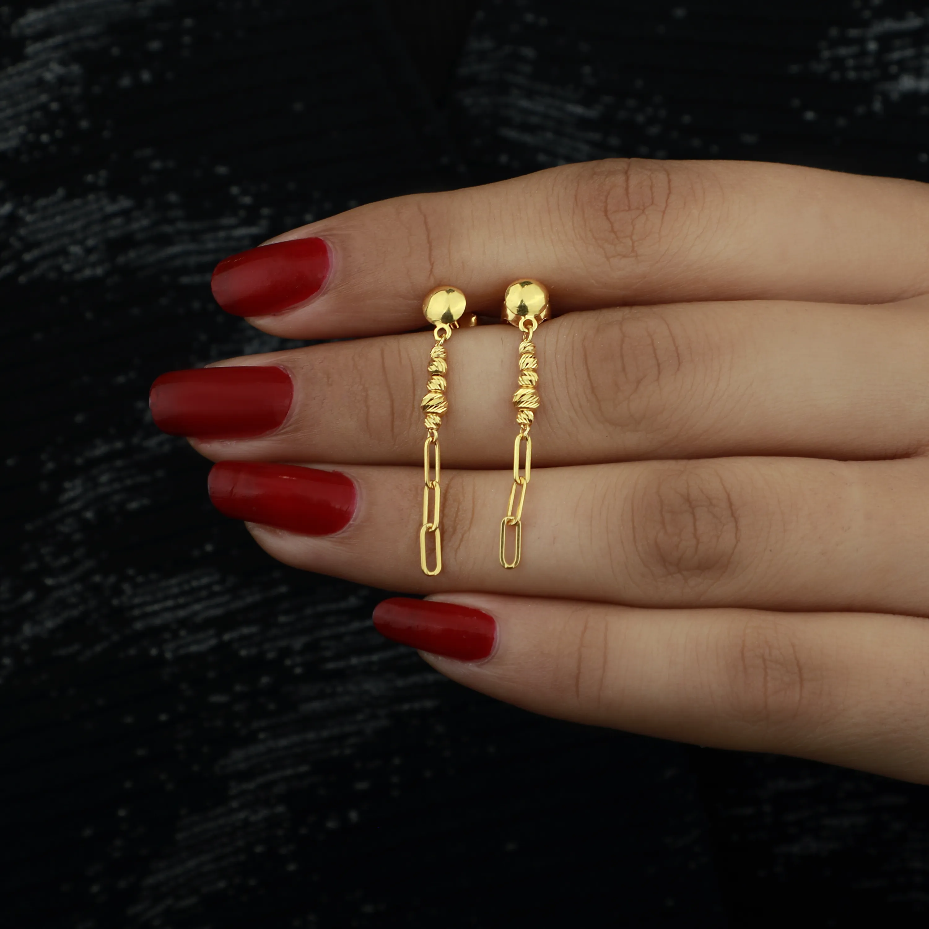 21-karat gold earrings, Turkish made