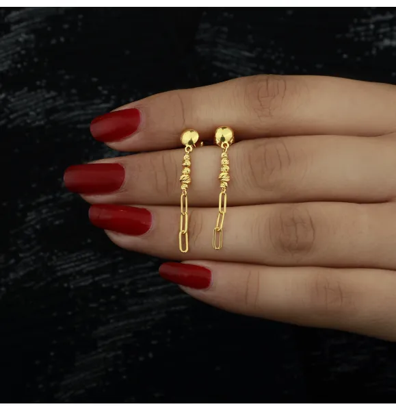 21-karat gold earrings, Turkish made