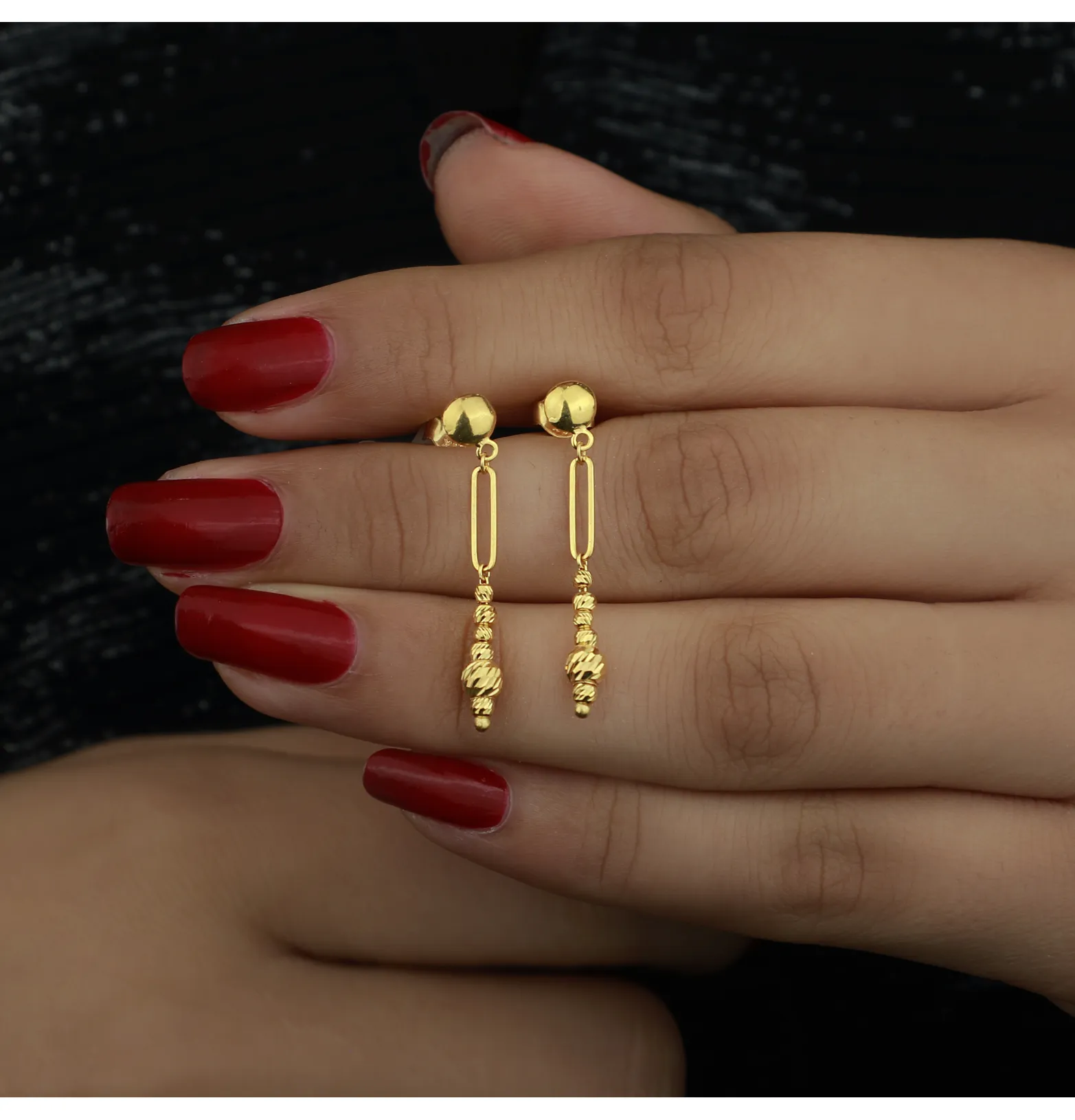 21-karat gold earrings, Turkish made