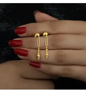 21-karat gold earrings, Turkish made