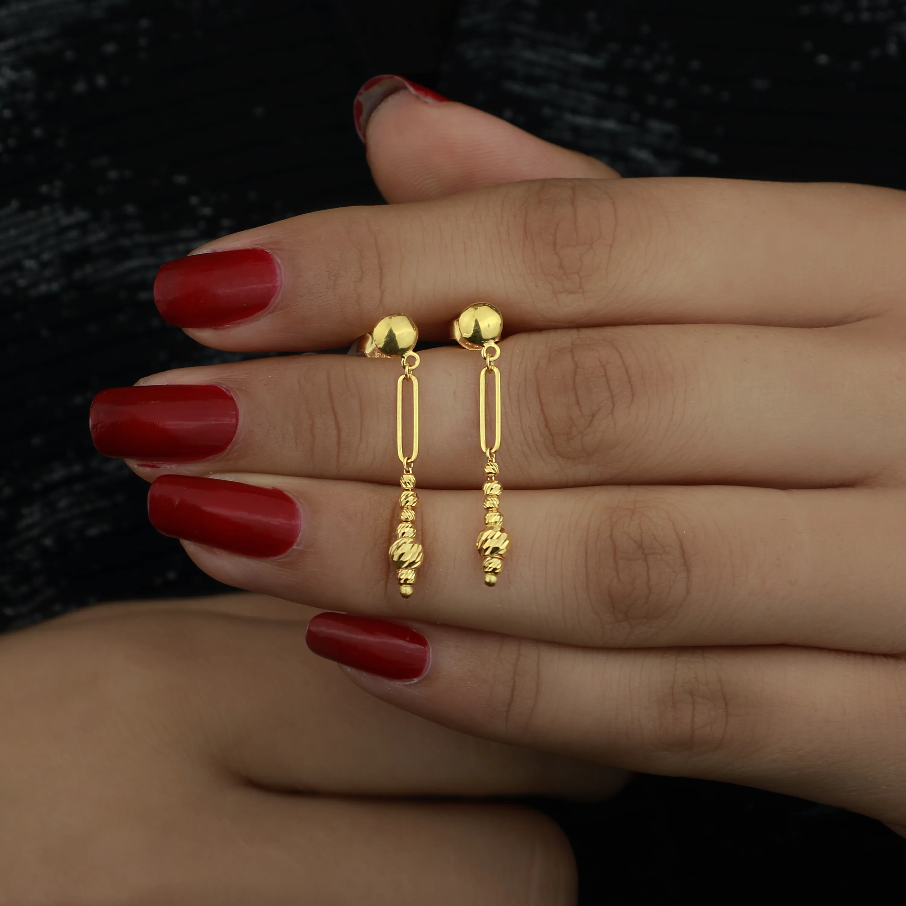 21-karat gold earrings, Turkish made