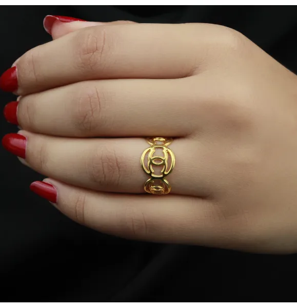 21-karat gold ring, Turkish made - (S-0100)