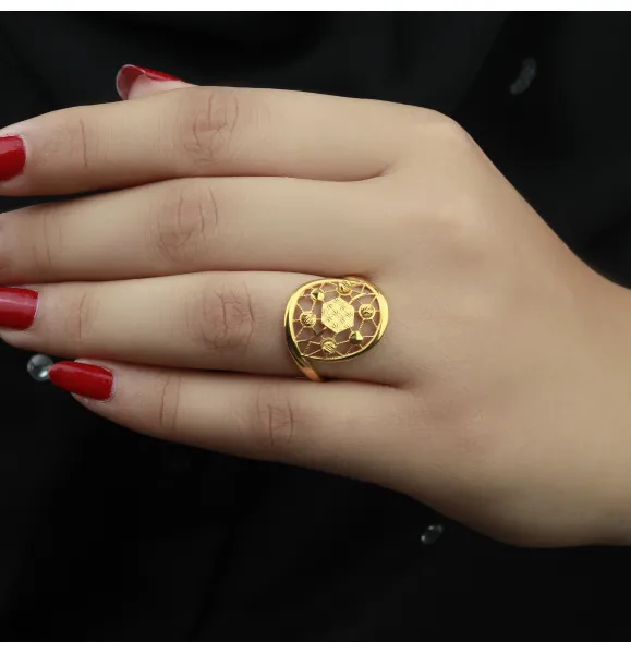 21-karat gold ring, Turkish made - (S-0109)