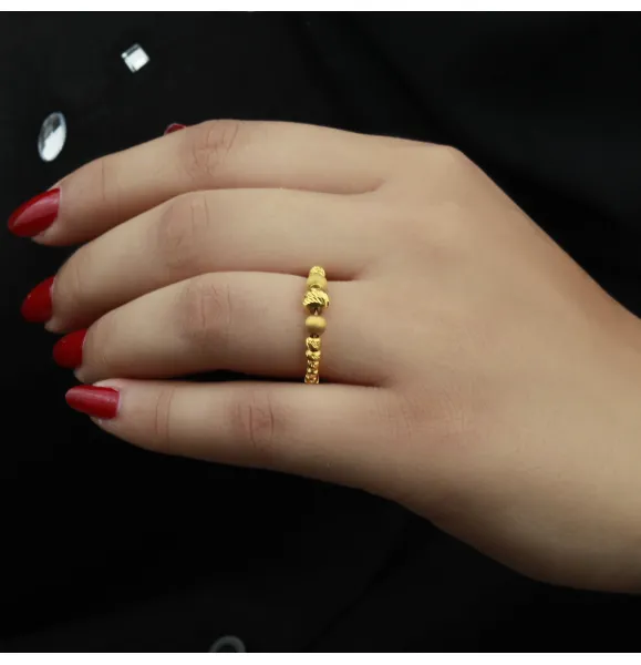 21-karat gold ring, Turkish made - (S-0110)