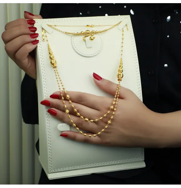 21-karat gold set, Italian made - (S-0120) 21-karat gold set, Italian made - (S-0120)