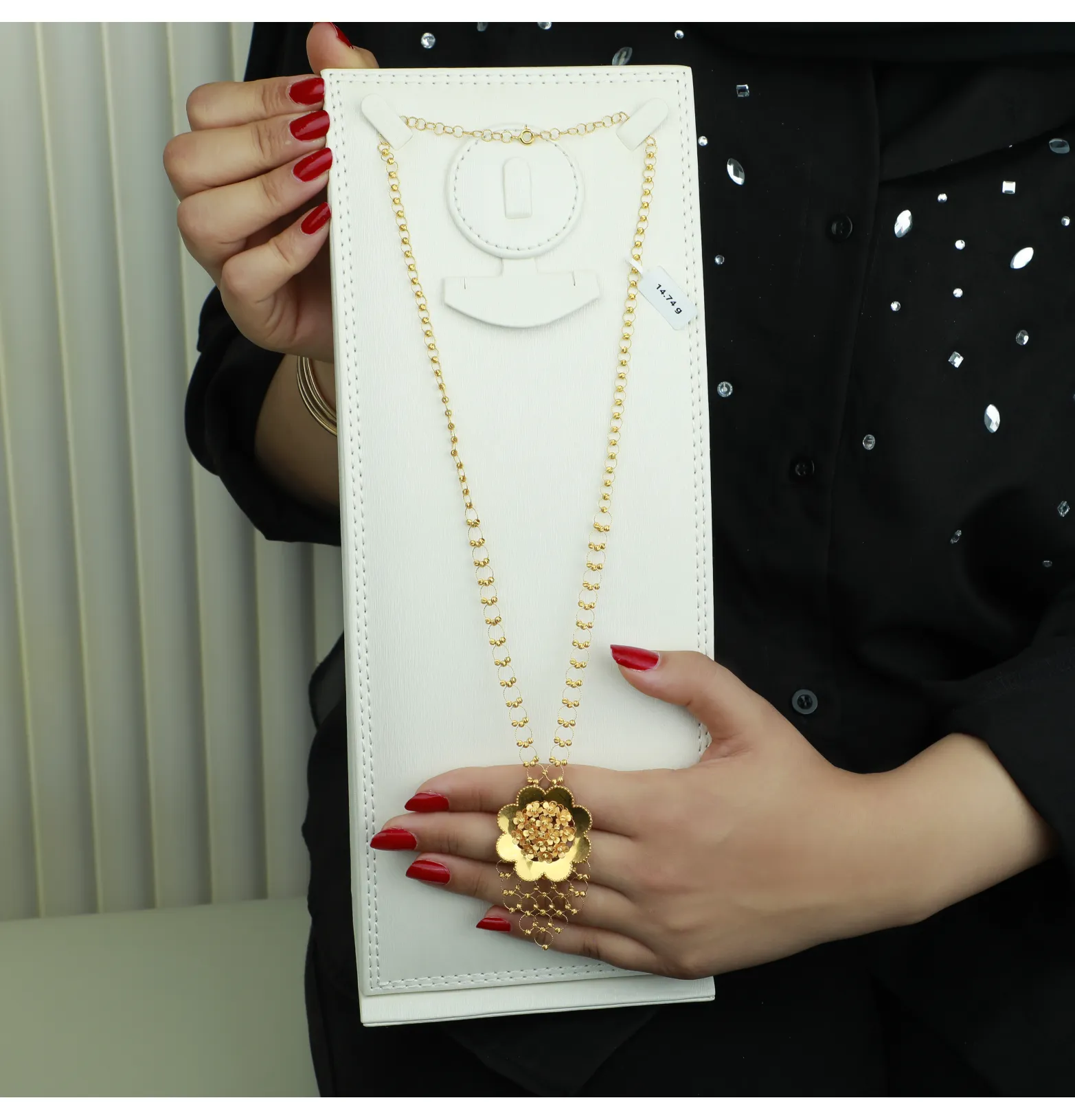 21-karat gold prayer beads necklace, made in Singapore