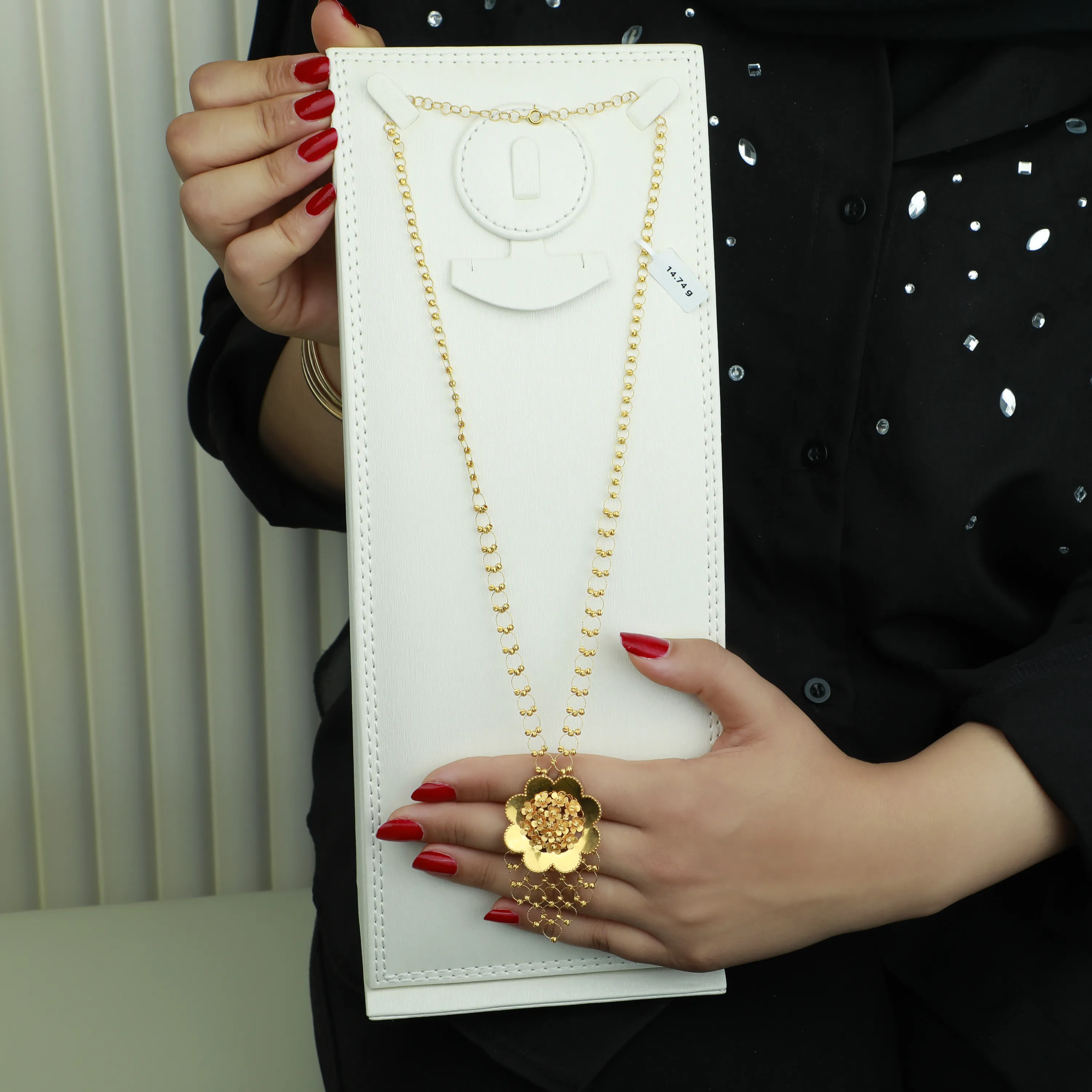 21-karat gold prayer beads necklace, made in Singapore 21-karat gold prayer beads necklace, made in Singapore