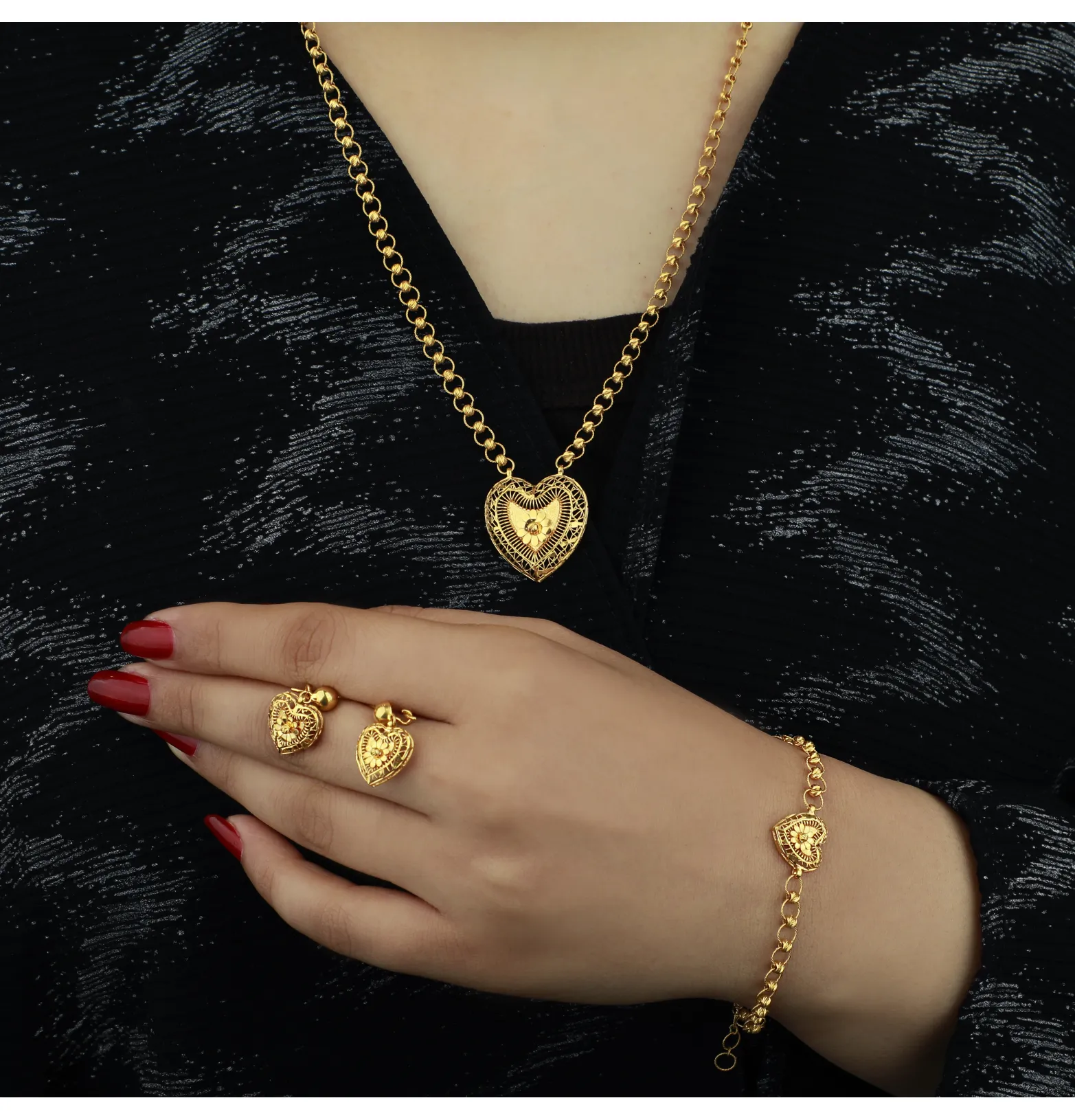 21-karat gold set, Turkish made