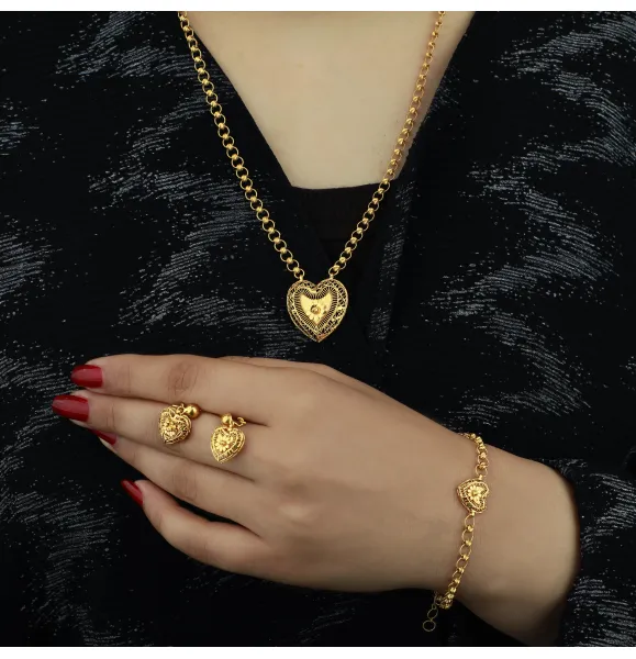 21-karat gold set, Turkish made - (S-0130)