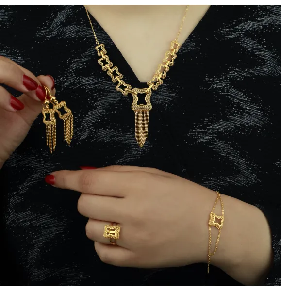 21-karat gold set, Turkish made - (S-0132)