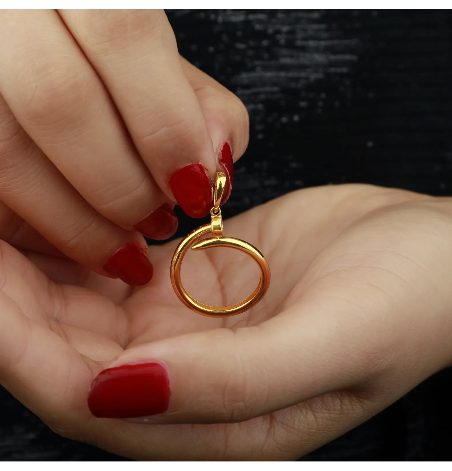 Heart-shaped pendant, 21 karat gold, Turkish made