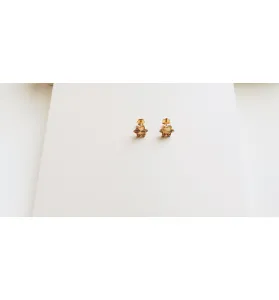 Children's net earrings, 21 karat gold, made in Singapore Children's net earrings, 21 karat gold, made in Singapore