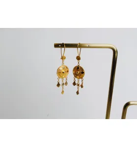 21-karat gold pendant earrings, Omani made