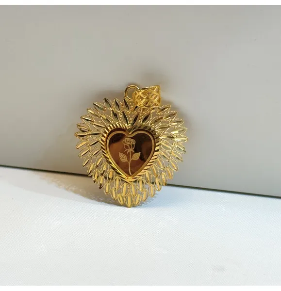 21 karat gold pendant heart, made in Turkey