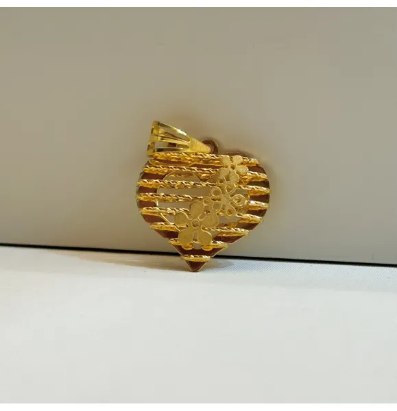 21 karat gold pendant heart, made in Turkey