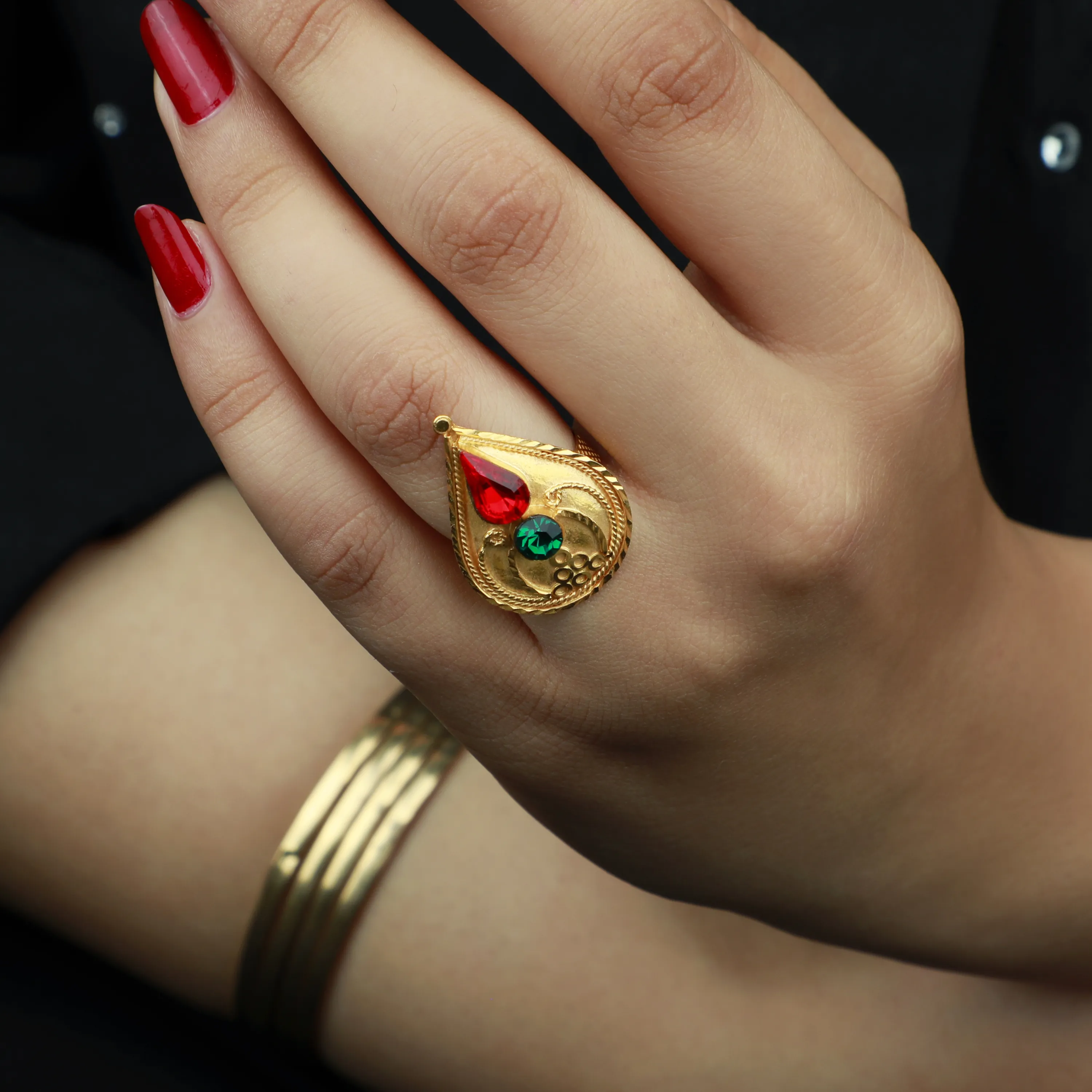 21-karat gold ring, Omani made 21-karat gold ring, Omani made