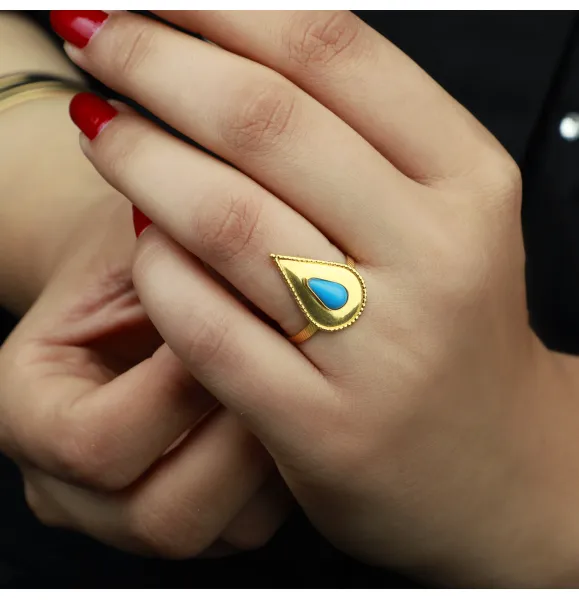 21-karat gold ring, Turkish made - (S-0068)