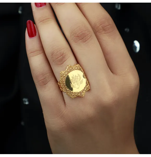 21-karat gold ring, Turkish made - (S-0072)