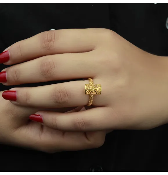 21-karat gold ring, Turkish made - (S-0077)