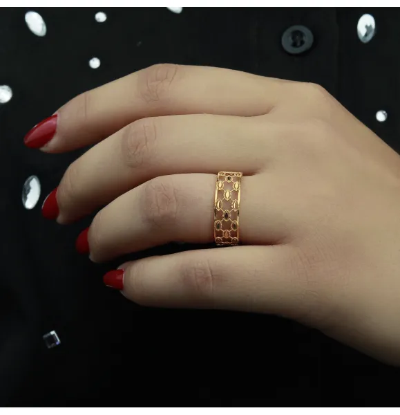 21-karat gold wedding ring, Turkish made - (S-0078)