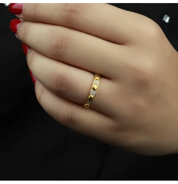 21-karat gold wedding ring, Turkish made - (S-0080)