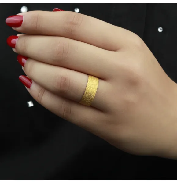 21-karat gold wedding ring, Turkish made - (S-0095)