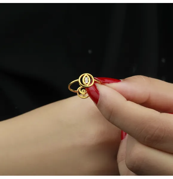 21-karat gold wedding ring, Turkish made - (S-0098)