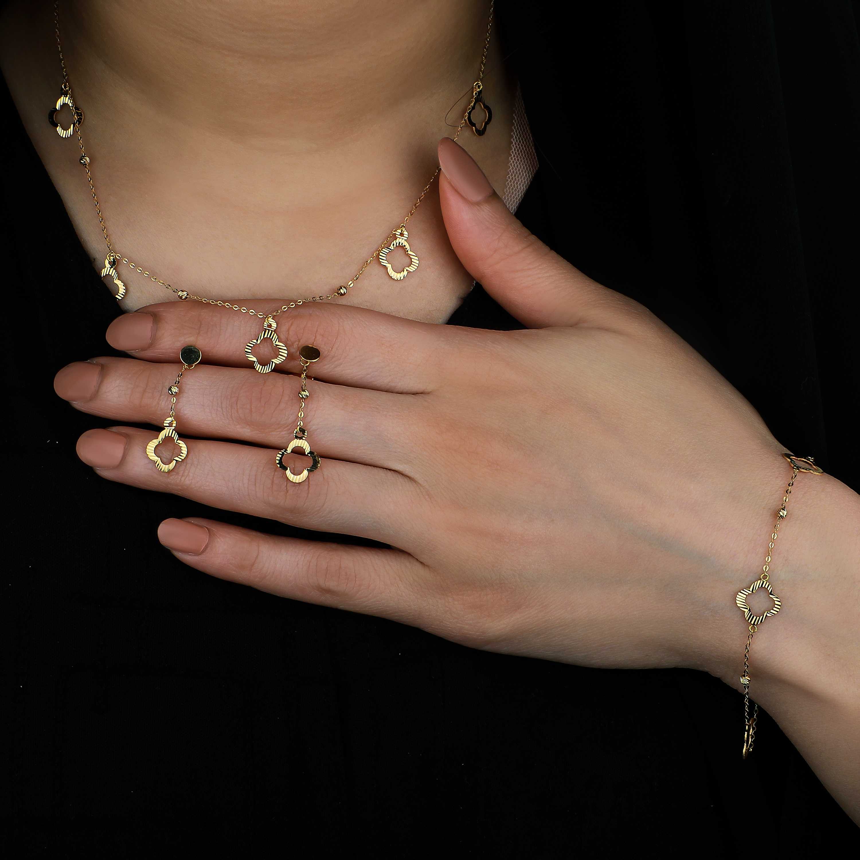 18 karat gold set, Turkish made - (H-0121)