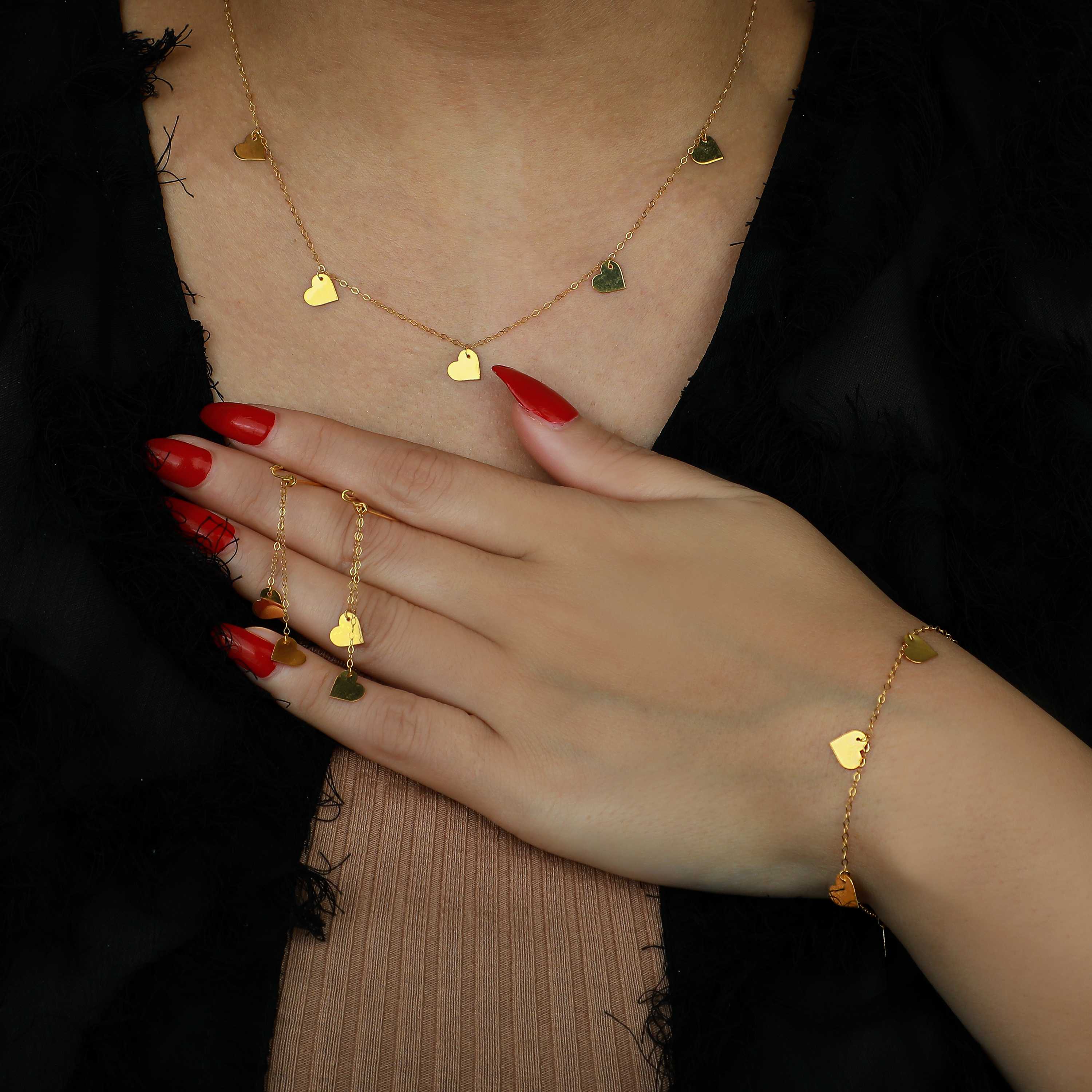 21 karat gold set, Turkish made - (H-0123)
