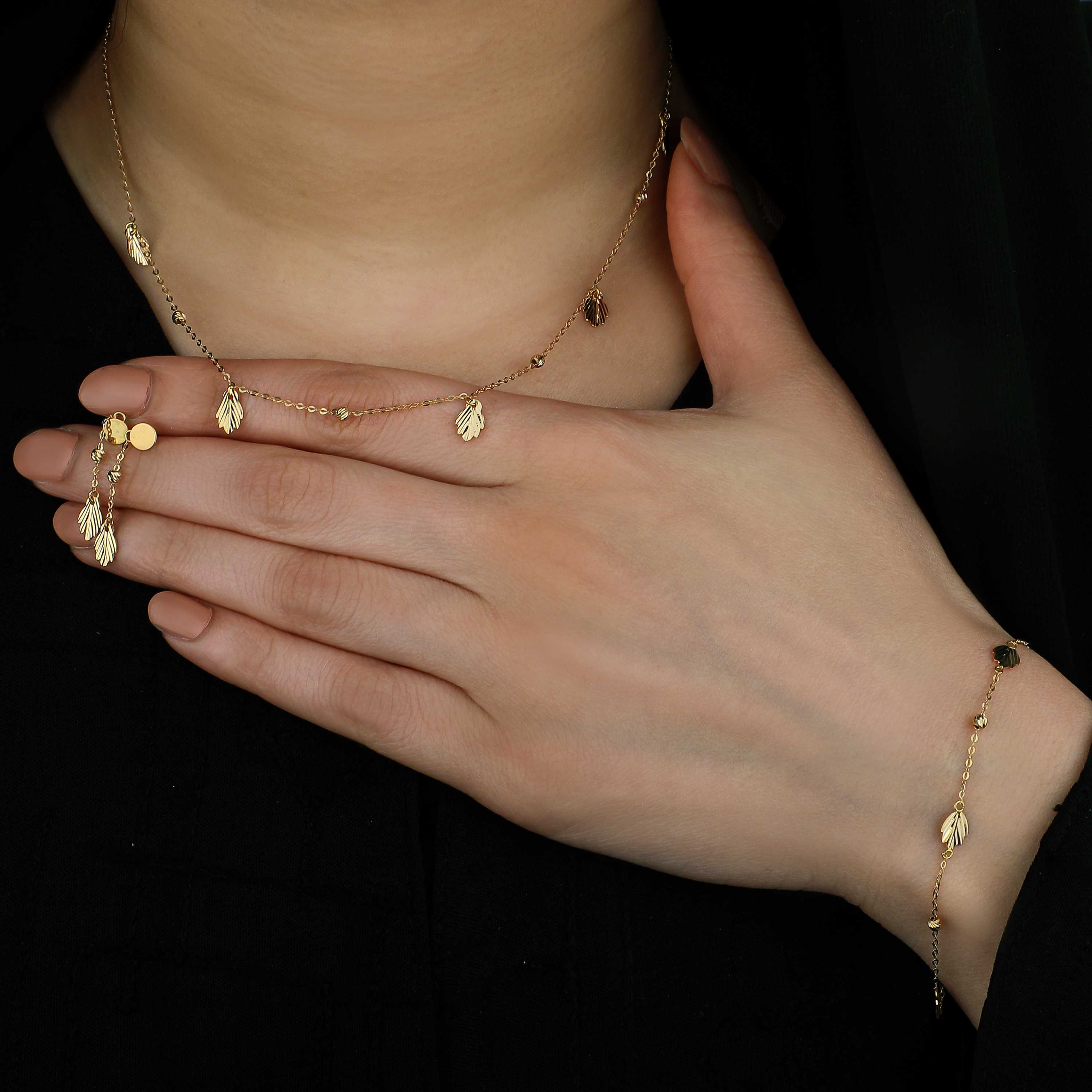 18 karat gold set, Turkish made - (H-0125)