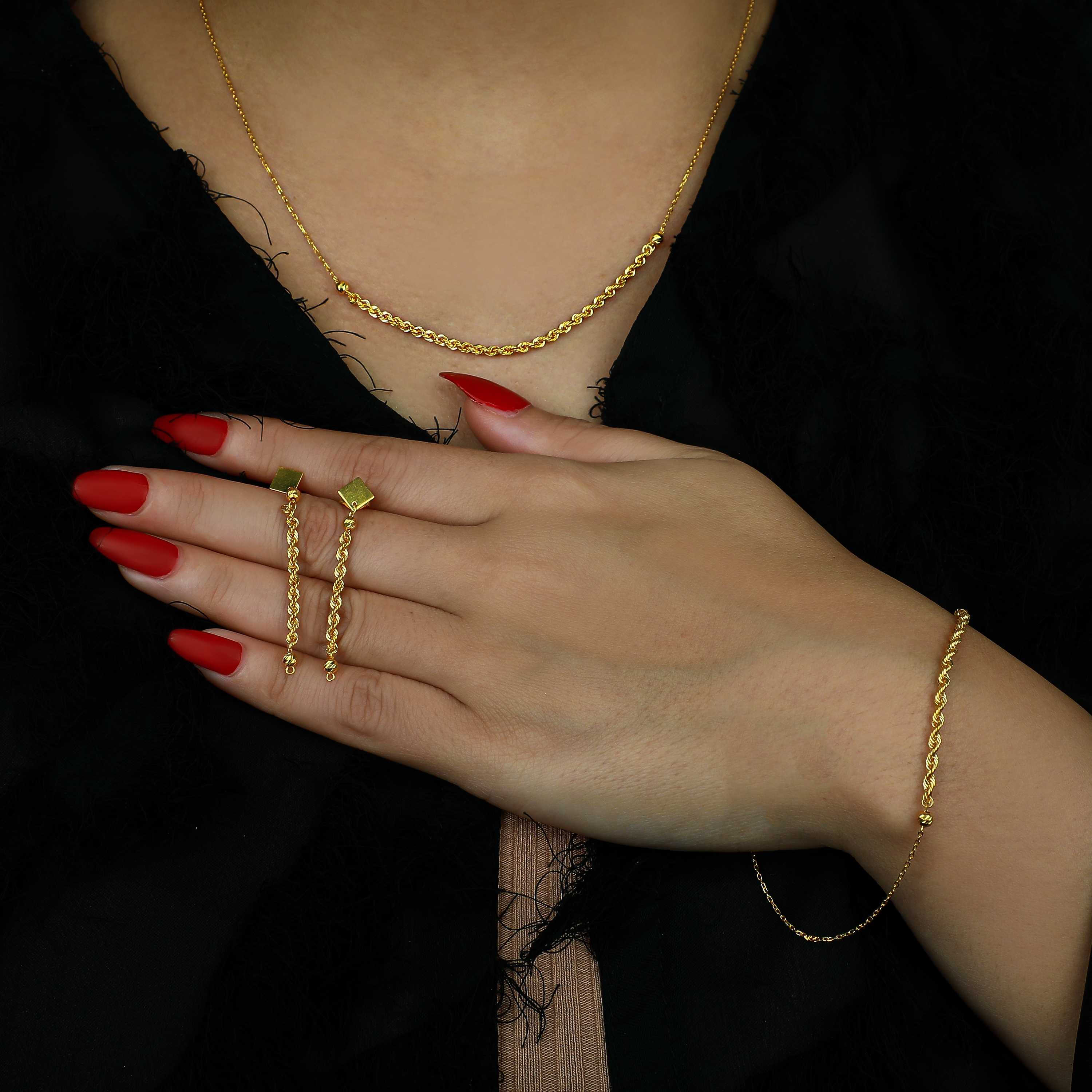 21 karat gold set, Turkish made - (H-0129)