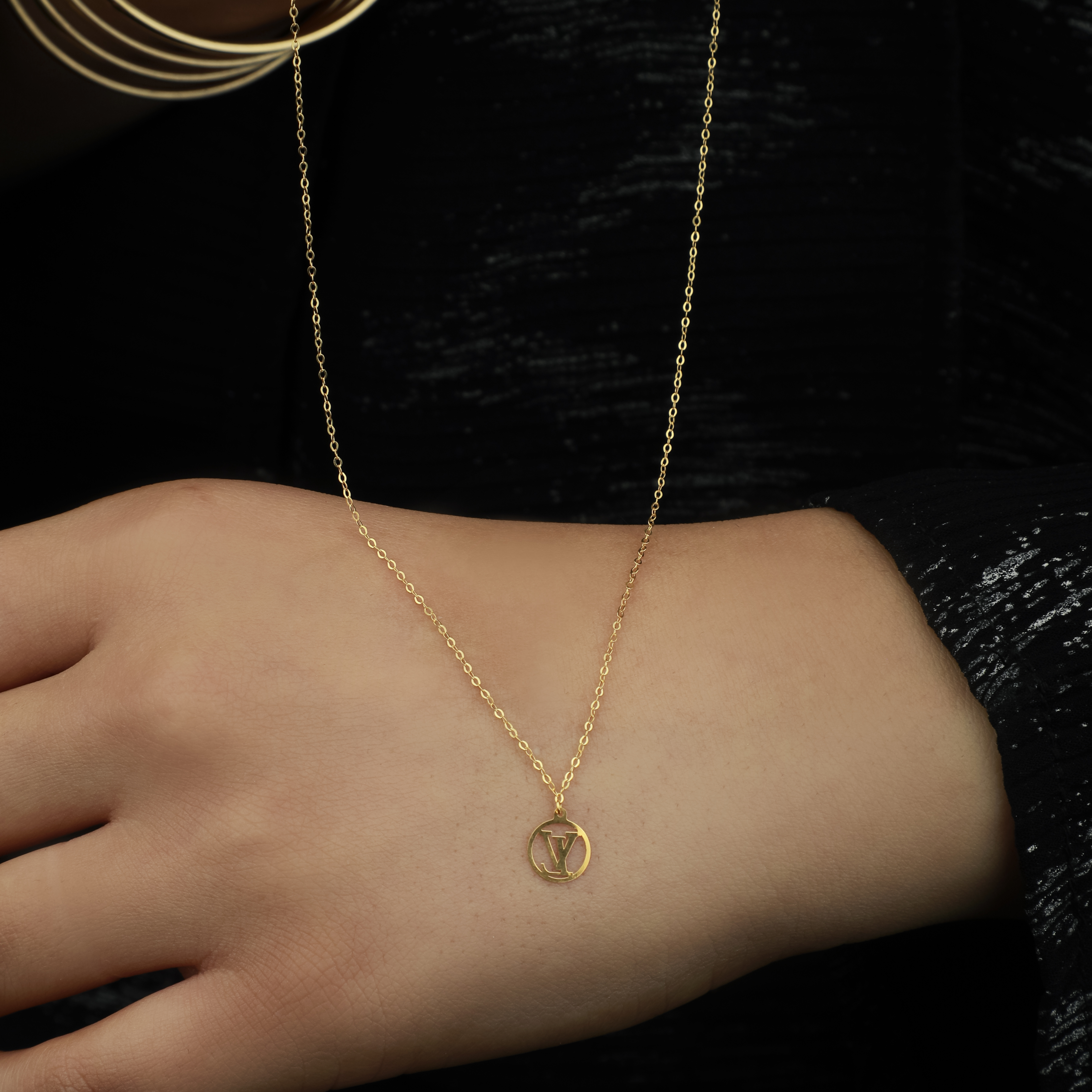 21-karat gold choker, Turkish made - (H-1370)