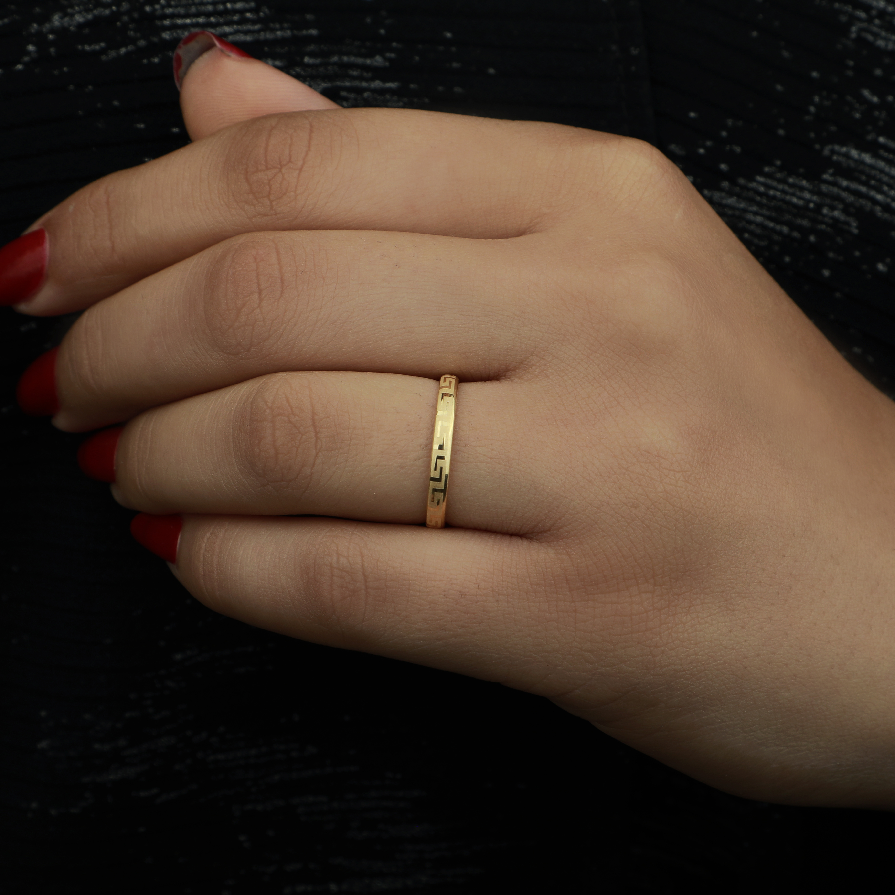 18-karat gold wedding ring, Turkish made - (H-1371)