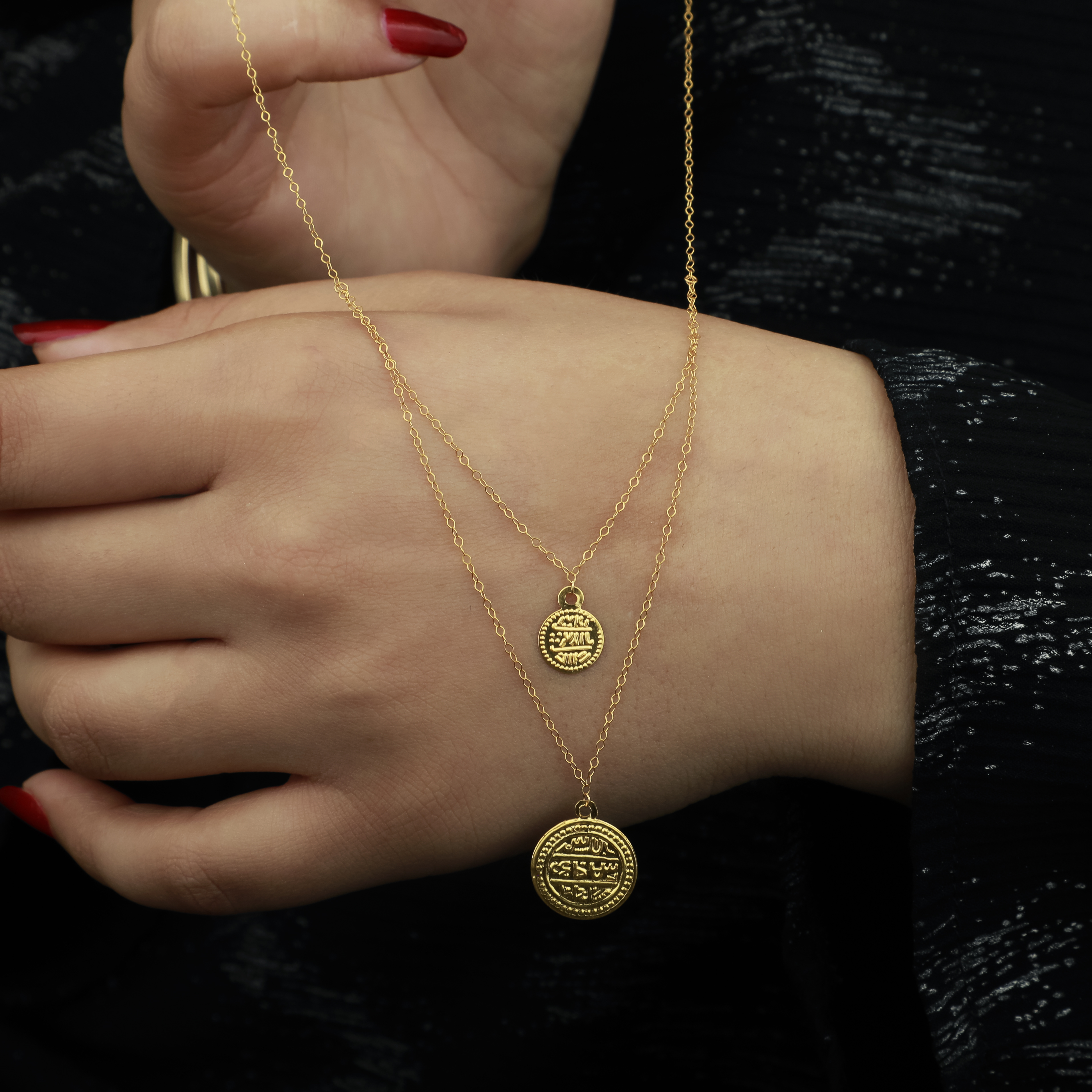 21-karat gold choker, Turkish made - (H-1374)