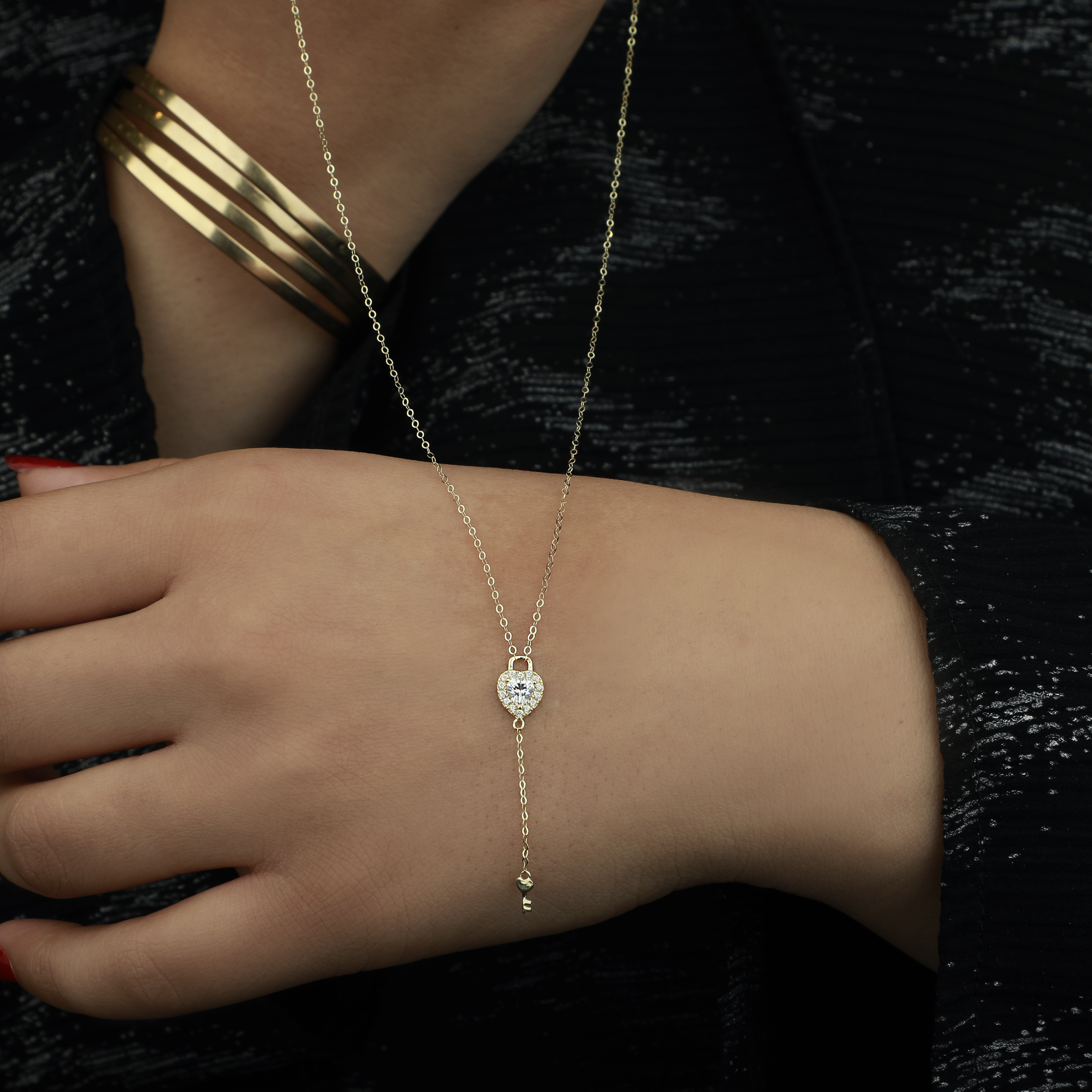 18-karat gold choker, Turkish made - (H-1375)