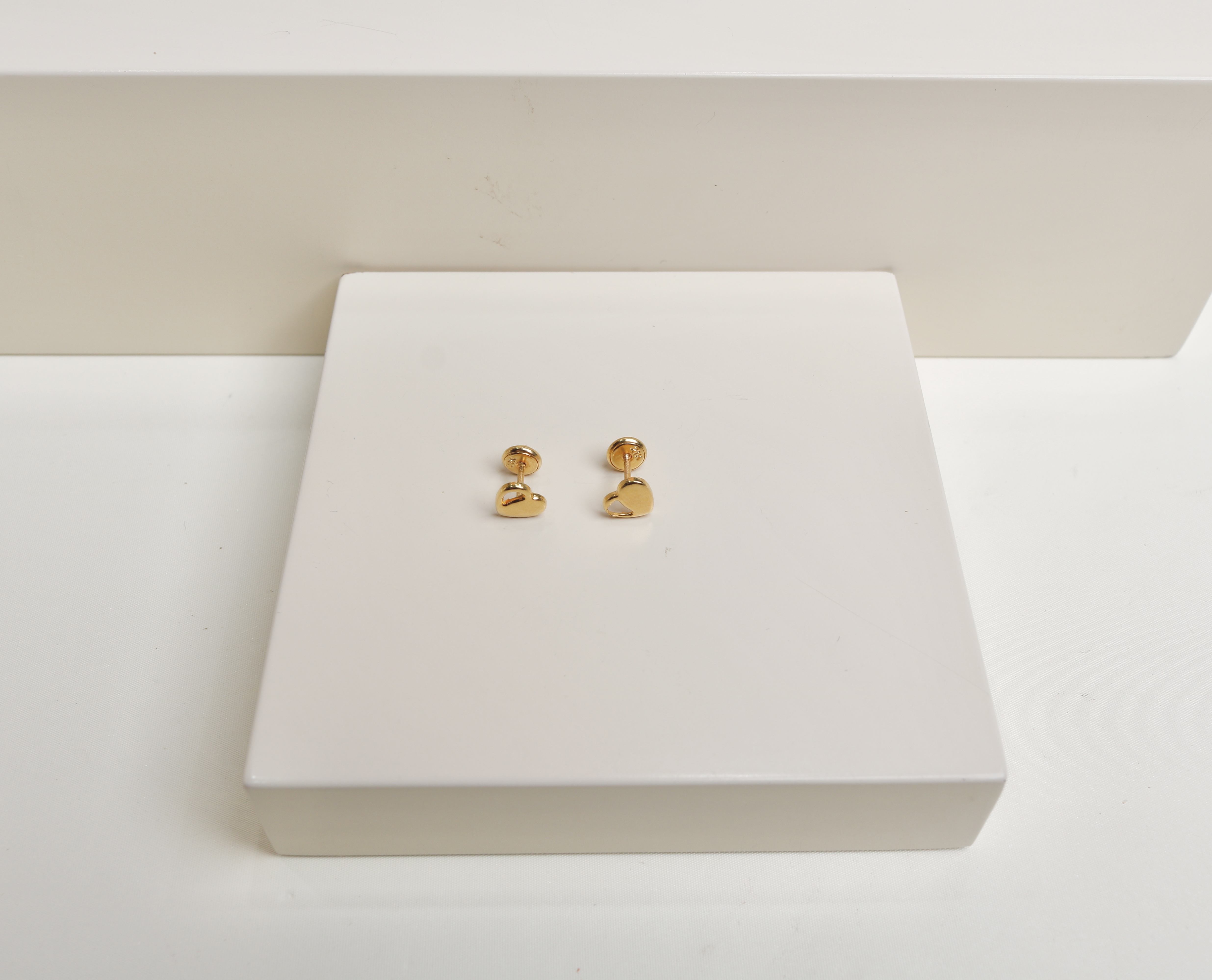 Children's earrings, 21 karat gold, Turkish made - (H-1452)